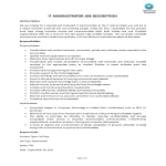 IT Administrator Job Description gratis en premium templates