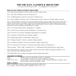 Musician Resume Sample gratis en premium templates