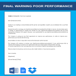 Final Warning Letter To Employee Poor Performance gratis en premium templates