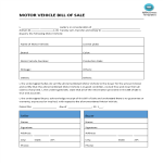 template topic preview image Motor Vehicle Bill Of Sale Template
