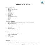 template topic preview image Camping Food Checklist Ideas