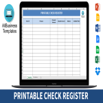 Printable check register gratis en premium templates