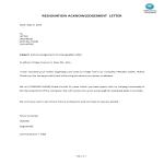 Acknowledgement of a Resignation Letter gratis en premium templates