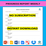 Progress Report Weekly gratis en premium templates