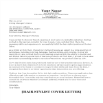 Hair Stylist Cover Letter Example gratis en premium templates