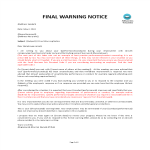 Vorschaubild der VorlageEmployee Final Warning Letter