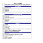 Moving House Checklist in excel gratis en premium templates