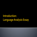 Sample Language Analysis Essay gratis en premium templates