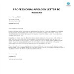 Professional Apology Letter to Patient gratis en premium templates