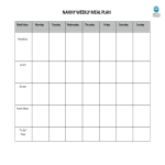 Nanny Weekly Meal Plan gratis en premium templates