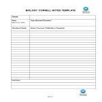 template topic preview image Biology Cornell Notes Word