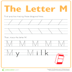 Practice to write letter M gratis en premium templates