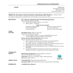 Internship Chronological Resume gratis en premium templates