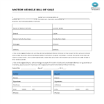 Motor Vehicle Bill Of Sale Template gratis en premium templates