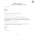 Project Request for Additional Requirements Letter gratis en premium templates