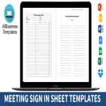 Meeting Sign In Sheet gratis en premium templates