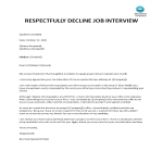 Interview Offer Decline Letter gratis en premium templates