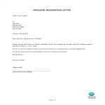 Personal Resignation Letter To Boss gratis en premium templates