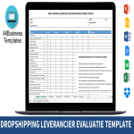 Drop Shipping Leverancierbeoordeling Matrix gratis en premium templates