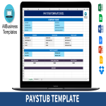 Pay Stub Template Excel gratis en premium templates