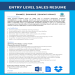 Entry Level Sales Job Resume gratis en premium templates