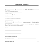 template topic preview image Child Travel Consent Form Clean