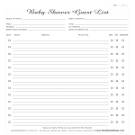 Baby Shower Guest List gratis en premium templates