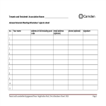 Annual General Meeting Attendees Sign in Sheet gratis en premium templates