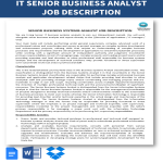 Senior Business System Analyst Job Description gratis en premium templates