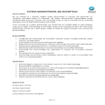 System Administrator Job Description gratis en premium templates