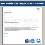 Character Reference Letter from Friend gratis en premium templates