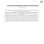 Holiday Answering Machine Messages gratis en premium templates