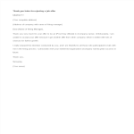 Rejecting Of Job Offer Thank You Letter gratis en premium templates