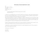 Application Letter for Elementary Teacher gratis en premium templates