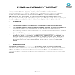 Individual Employment Contract gratis en premium templates