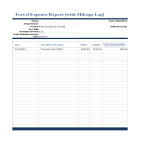 template topic preview image Travel expense report xls sheet