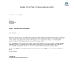 Offer Letter Of Recommendation gratis en premium templates
