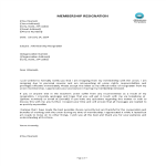 Membership Resignation Letter format gratis en premium templates