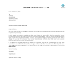 Follow Up After Sales Letter gratis en premium templates