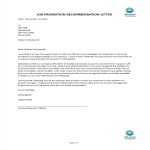 Promotion Recommendation Letter Format gratis en premium templates