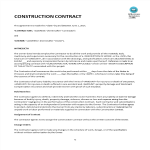 image Construction Contract Example