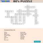 80'S Crossword Puzzle gratis en premium templates