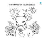 Christmas Reindeer Coloring Page gratis en premium templates