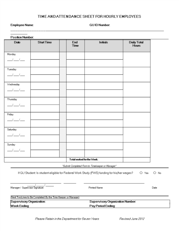 template topic preview image Hourly Employee Time Sheet