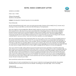 Hotel Noise Complaint Letter gratis en premium templates