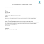 Partial Rejection Of Delivered Goods gratis en premium templates