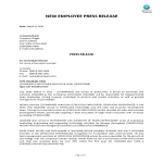 template preview imageSample Press Release New Employee