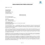 Sample Press Release New Employee gratis en premium templates