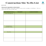 Construction Site To Do List gratis en premium templates