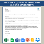 Product Complaint Letter Format gratis en premium templates